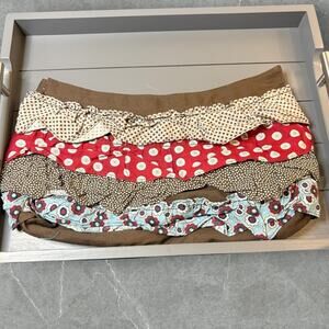 Retired Thirty-One Skirt Purse Cover -Multi Fabric Ruffle